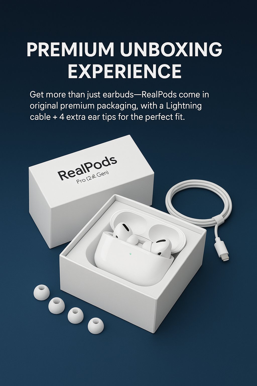 RealPods AIRPODS PRO 2nd Generation - 100% ANC WITH WARRANTY